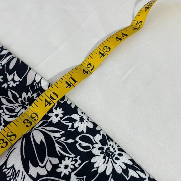 Talbots Fit & Flare Dress 14 Sleeveless Navy White Floral Cottagecore Summer - Picture 7 of 7